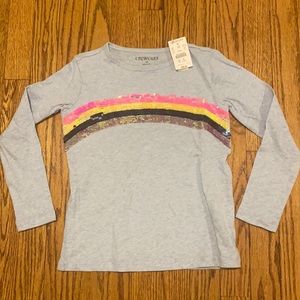 NWT J.Crew Crewcuts sequined rainbow shirt
